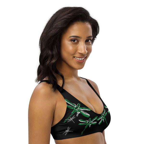Dragonfly recycled padded bikini-style yoga top