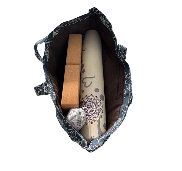XL Yoga Mat Bag - Navy Leaf