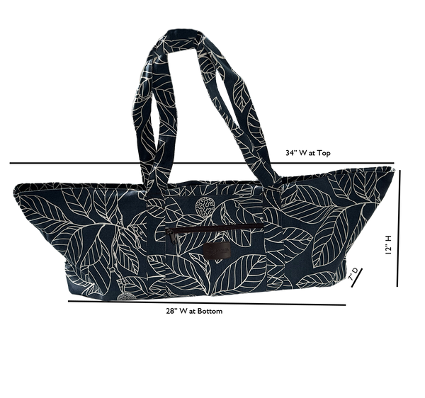 XL Yoga Mat Bag - Navy Leaf