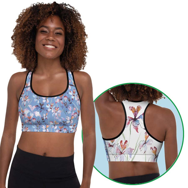 Black / XS Orchid Bloom Padded Sports Bra