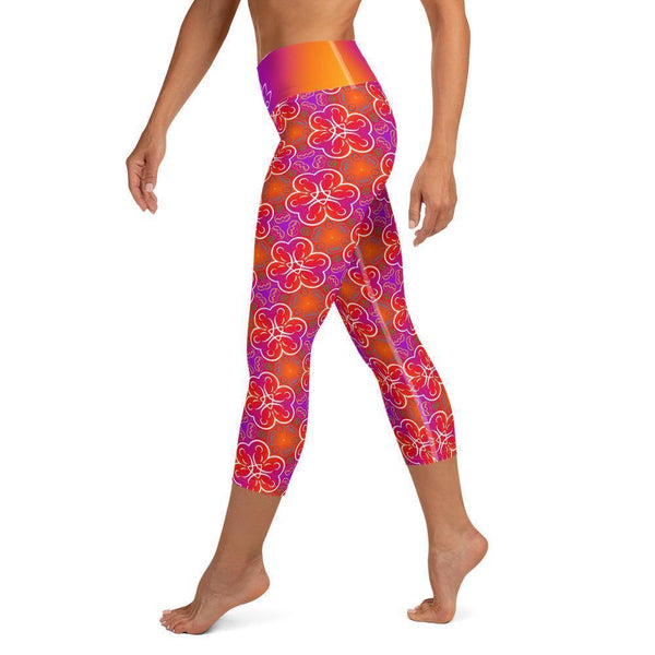Capri Yoga Leggings - Bright Kaleidoscope Yogi