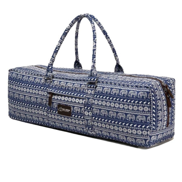 Large Capacity Yoga Mat Bag-Blue Elephant