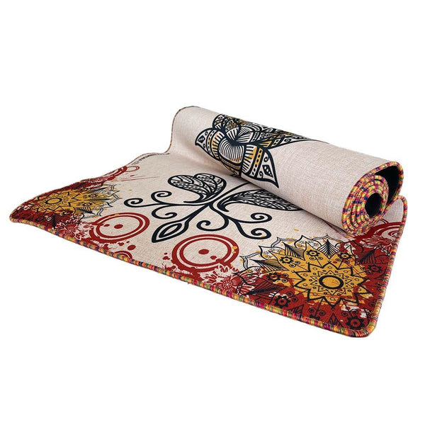 Mat, Linen Hemp Linen and Natural Rubber Yoga Mat - "Strong"