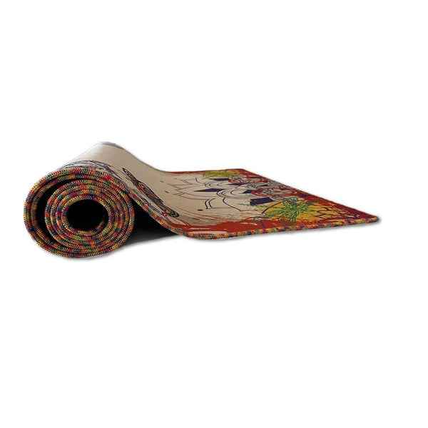 Mat, Linen Namaste Graffiti Series Luxury Hemp Linen and Natural Rubber Yoga Mat
