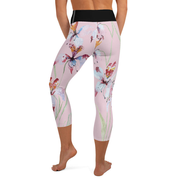 Orchid Bloom Yoga Capri Leggings