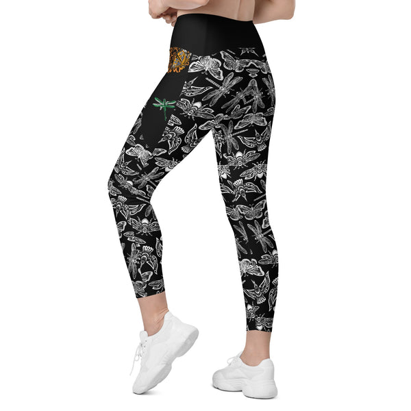 Pollinators Capri Leggings with pockets