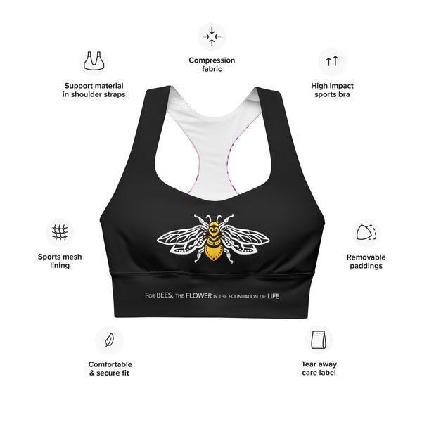 XS BumbleBee Longline Compression Sports Bra