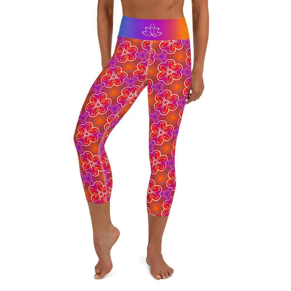 Capri Yoga Leggings - Bright Kaleidoscope Yogi
