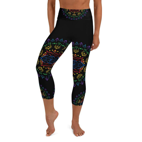 Capri Yoga Leggings - Mandala All Over (Black)