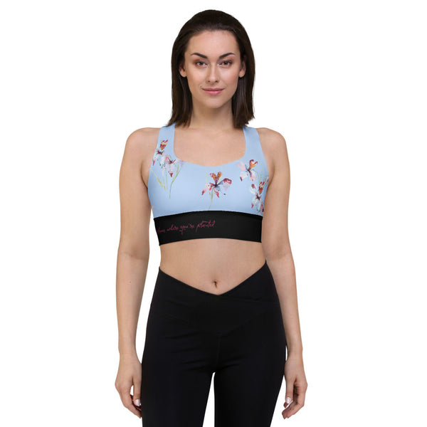 XS Orchid Bloom Longline Compression Sports Bra