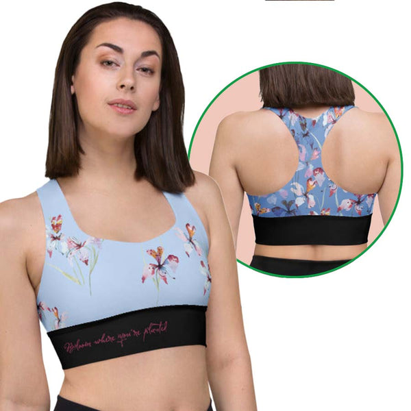 XS Orchid Bloom Longline Compression Sports Bra
