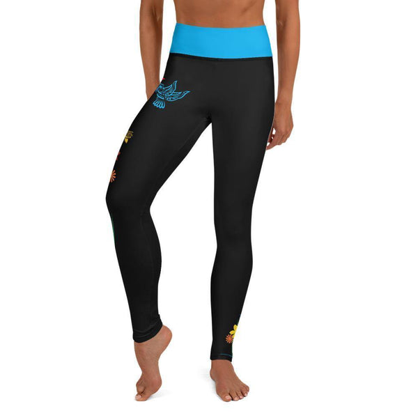 High Waisted Yoga Leggings - Hummingbird