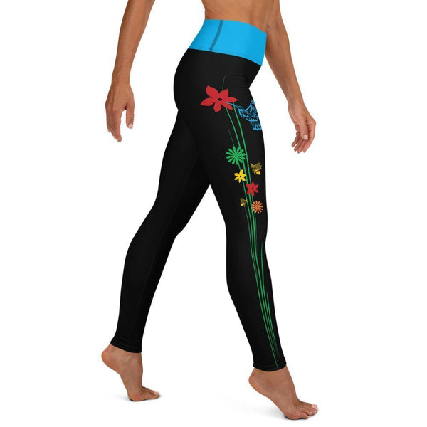 High Waisted Yoga Leggings - Hummingbird