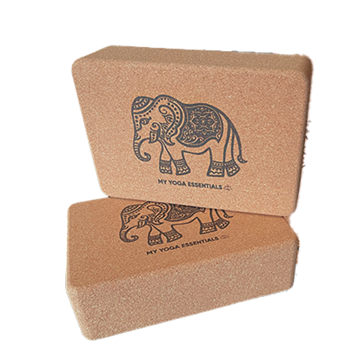 block Elephant Cork Yoga Block Pair