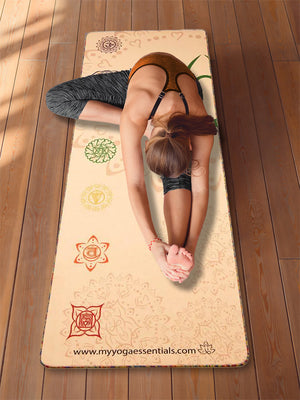 Mat, Linen Chakra Hemp Linen and Natural Rubber Luxury Yoga Mat