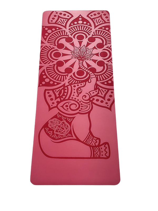 Mat, PU Super Grip Vegan Leather and Natural Rubber Yoga Mat - Baby Elephant