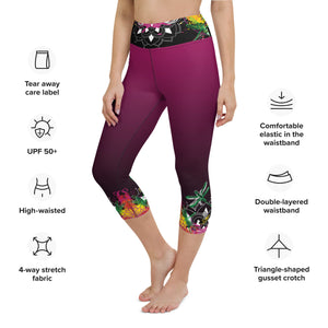 Namaste Graffiti Series Yoga Capri Leggings