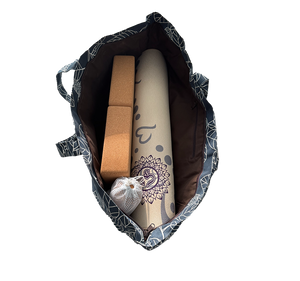 XL Yoga Mat Bag - Navy Leaf