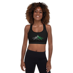 XS Padded Sports Bra - Dragonfly Noir