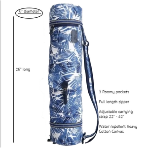 Zip Bags Blue Palms Zippered Deluxe Yoga Mat Bag