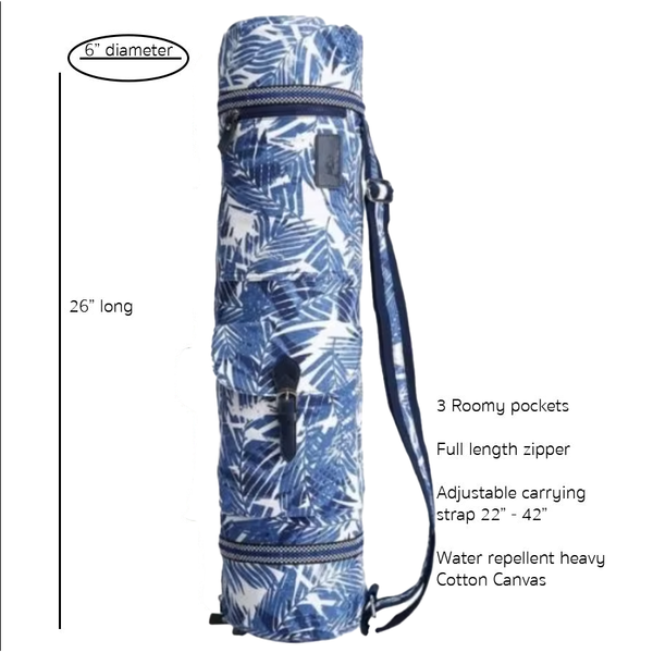 Zip Bags Blue Palms Zippered Deluxe Yoga Mat Bag