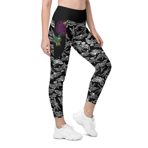 2XS Pollinators Capri Leggings with pockets