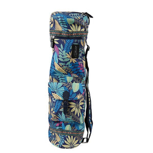 Bags Blue Floral Zippered Deluxe Yoga Mat Bag