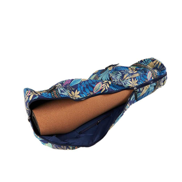 Bags Blue Floral Zippered Deluxe Yoga Mat Bag