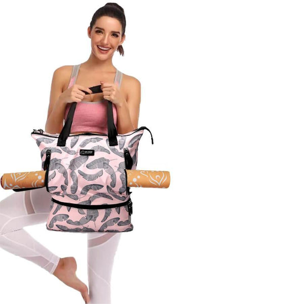 Bags Pink Feather Yoga Mat Bag