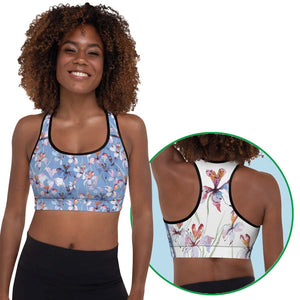 Black / XS Orchid Bloom Padded Sports Bra