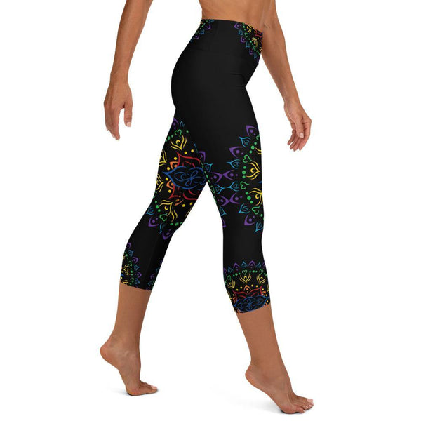 Capri Yoga Leggings - Mandala All Over (Black)