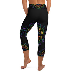 Capri Yoga Leggings - Mandala All Over (Black)
