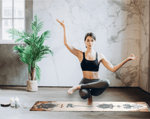 Mat, Linen Hemp Linen and Natural Rubber Yoga Mat - "Strong"