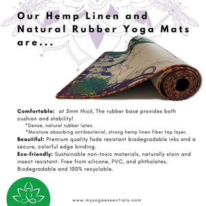Mat, Linen Luxury Hemp Linen and Natural Rubber Yoga Mat - Breathe