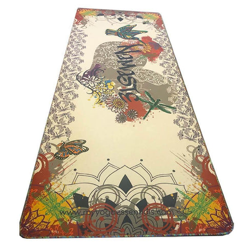 Luxe Vegan Suede Microfiber/ Recycled Rubber Printed Yoga Mat