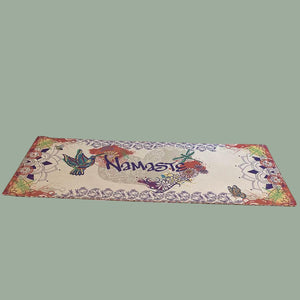 Mat, Linen Namaste Graffiti Series Luxury Hemp Linen and Natural Rubber Yoga Mat