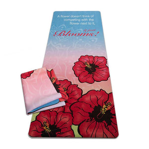 Mat, Suede It just Blooms It Just Blooms Suede/Natural Rubber Travel Yoga Mat