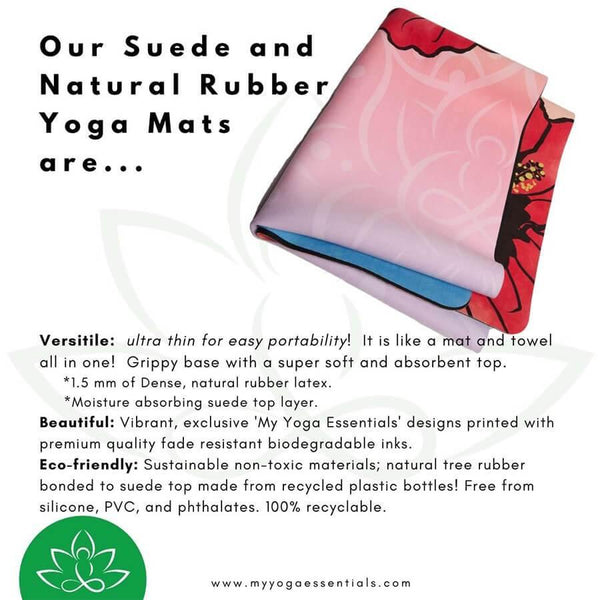 Mat, Suede It just Blooms It Just Blooms Suede/Natural Rubber Travel Yoga Mat
