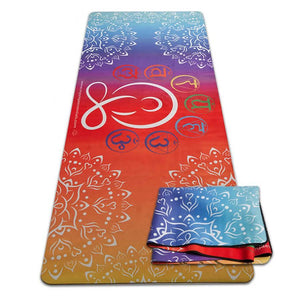 Mat, Suede Yogi with Chakras Yogi with Chakras Suede/Natural Rubber Travel Yoga Mat