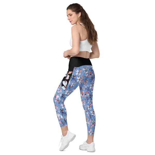 Orchid Bloom Crossover leggings with pockets