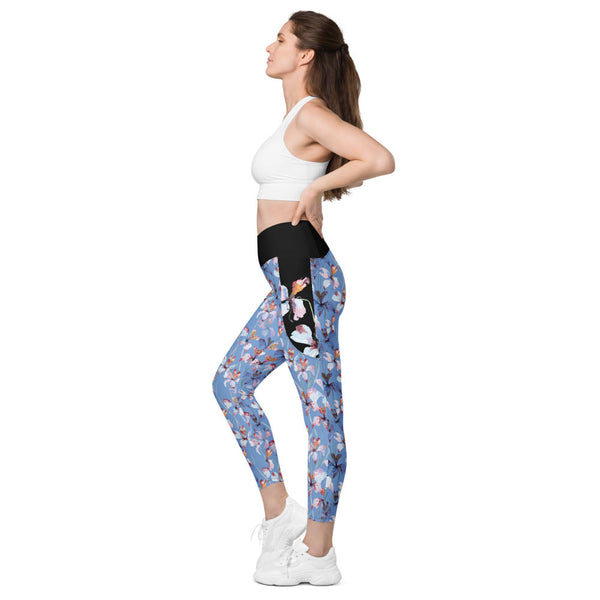 Orchid Bloom Crossover leggings with pockets