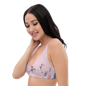 Orchid Bloom recycled padded bikini-style yoga top