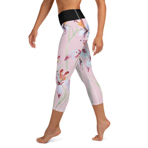 Orchid Bloom Yoga Capri Leggings