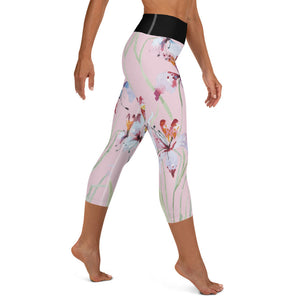 Orchid Bloom Yoga Capri Leggings
