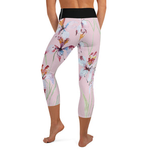 Orchid Bloom Yoga Capri Leggings