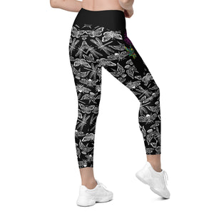 Pollinators Capri Leggings with pockets