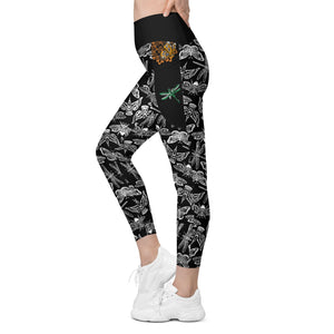 Pollinators Capri Leggings with pockets