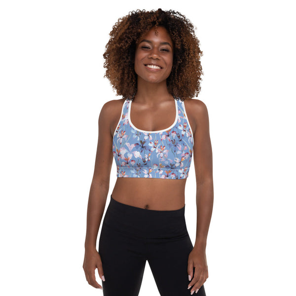 White / XS Orchid Bloom Padded Sports Bra