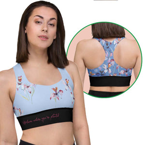 XS Orchid Bloom Longline Compression Sports Bra