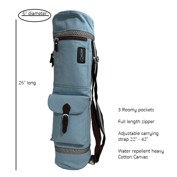 Zip Bags Blue Zippered Deluxe Yoga Mat Bag